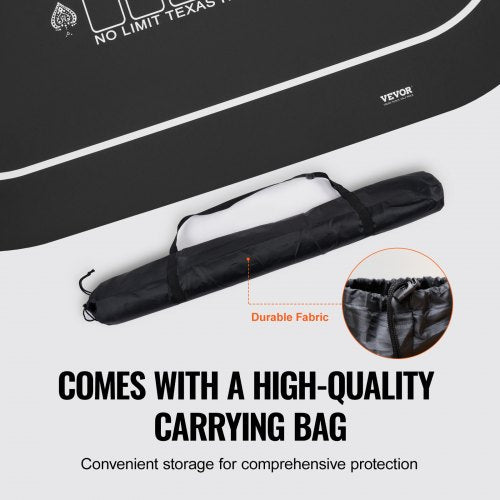 Poker Table Top 70 x 35 Inch Poker Mat 68 Players Foldable with Bag Black