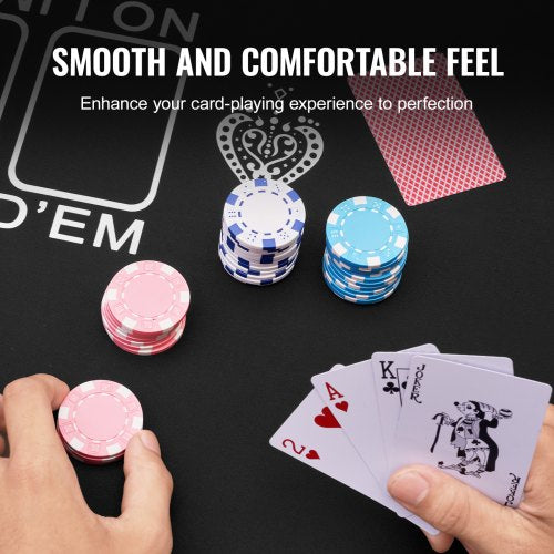 Poker Table Top 70 x 35 Inch Poker Mat 68 Players Foldable with Bag Black