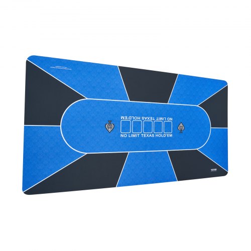 Poker Table Top 70 x 35 Inch Poker Mat 68 Players Foldable with Bag Blue