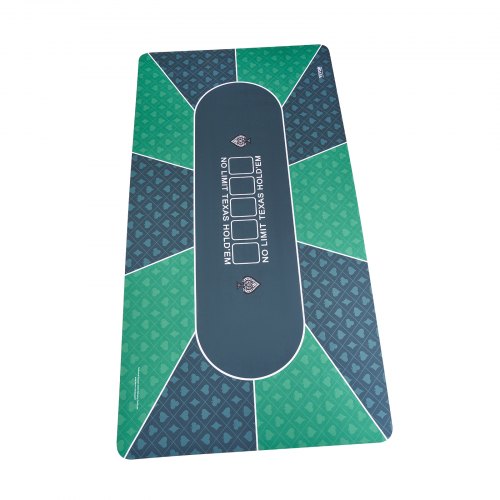 Poker Table Top 70 x 35 Inch Poker Mat 68 Players Foldable with Bag Green