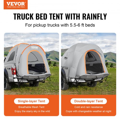Truck Bed Tent 556 Pickup Truck Tent with Rain Layer and Carry Bag