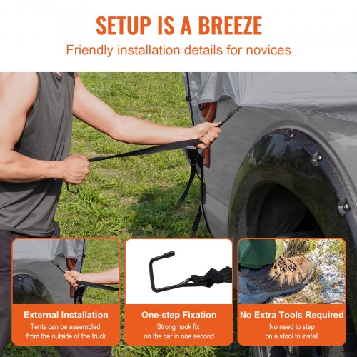 Truck Bed Tent 556 Pickup Truck Tent with Rain Layer and Carry Bag