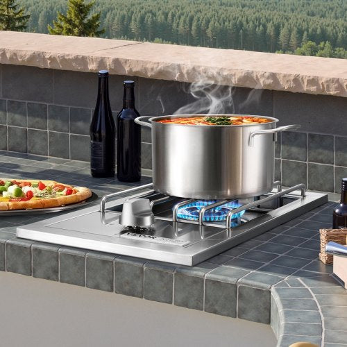 Single Grilling Side Burner 15000BTU Liquid Propane Side Burner for Outdoor