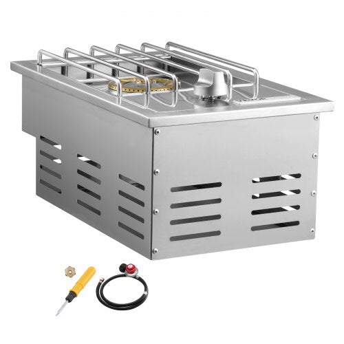 Single Grilling Side Burner 15000BTU Liquid Propane Side Burner for Outdoor