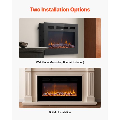 42 inch Electric Fireplace Wall Mounted Recessed Fire Place with Remote