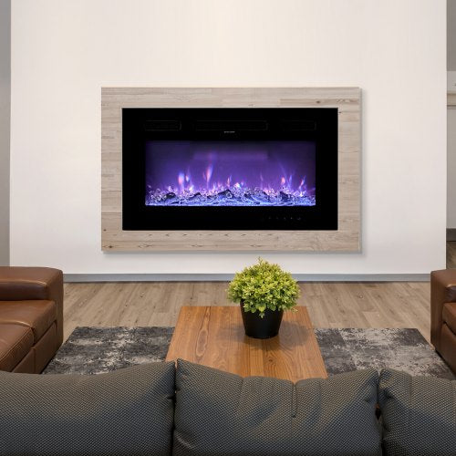 42 inch Electric Fireplace Wall Mounted Recessed Fire Place with Remote