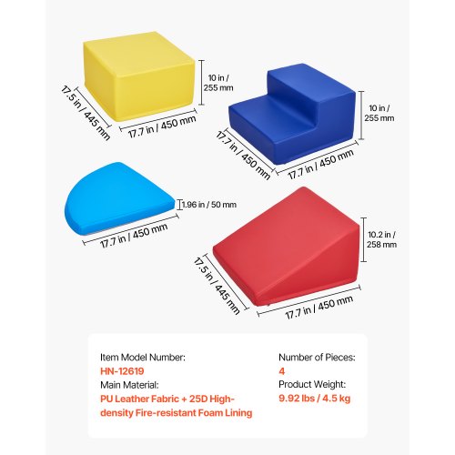 Climbing Toys 4Piece Set Foam Climbing Toys for Toddlers 6 Months to 3