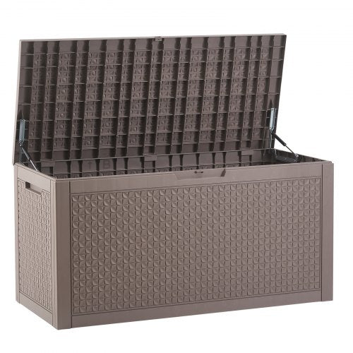 Outdoor Storage Box 100 Gallon Resin Deck Box Backyard Outside Toy and Towel