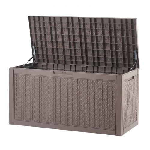 Outdoor Storage Box 100 Gallon Resin Deck Box Backyard Outside Toy and Towel
