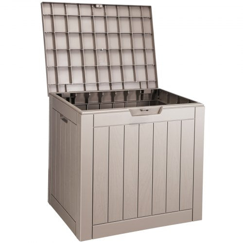 Outdoor Storage Box 31 Gallon Resin Deck Box Backyard Outside Toy and Towel
