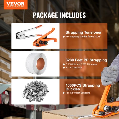 Banding Strapping Kit with Strapping Tensioner Tool Banding Sealer Tool
