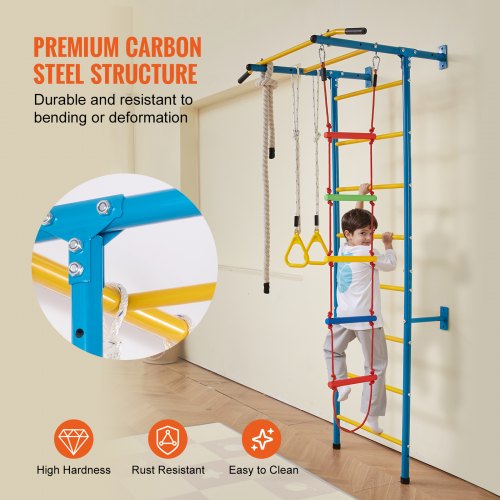 Indoor Jungle Gym for Toddlers 5in1 Climbing Playset with Carbon Steel
