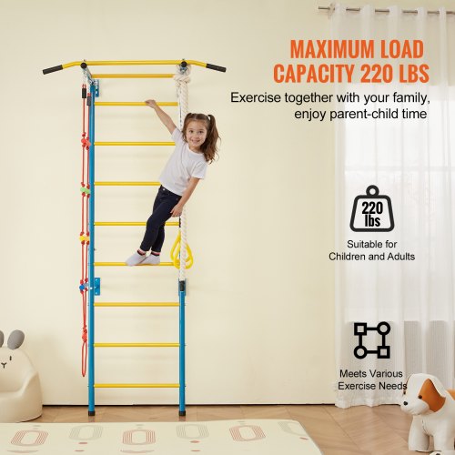 Indoor Jungle Gym for Toddlers 5in1 Climbing Playset with Carbon Steel