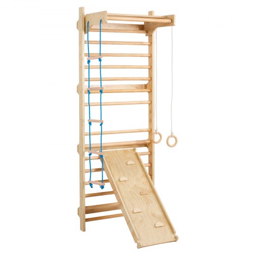 Swedish Ladder Wall Gym 5 in 1 Wooden Indoor Playground Climbing Toys 220