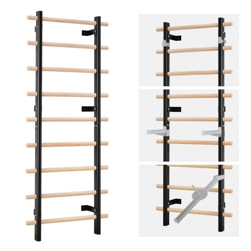 Swedish Ladder Wall Gym 9Level Swedish Ladder Suspension Trainer 330LBS