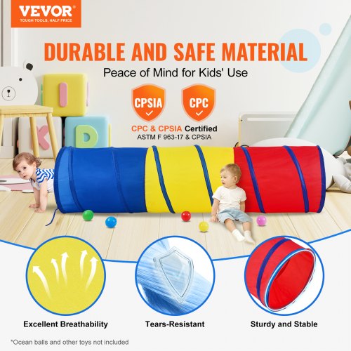 Kids Play Tunnel Tent for Toddlers Colorful Pop Up Crawl Tunnel Toy for Toddlers