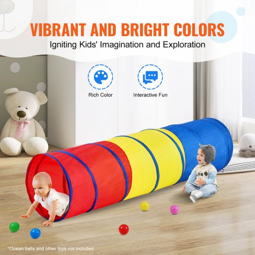 Kids Play Tunnel Tent for Toddlers Colorful Pop Up Crawl Tunnel Toy for Toddlers
