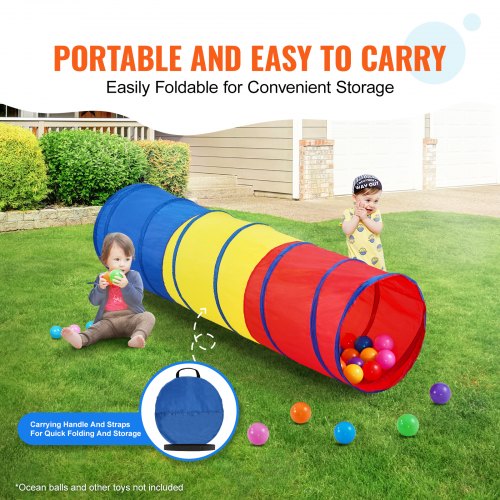 Kids Play Tunnel Tent for Toddlers Colorful Pop Up Crawl Tunnel Toy for Toddlers