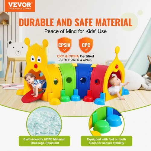 Caterpillar Tunnel for Kids Outdoor Indoor Climb and Crawl Through Play