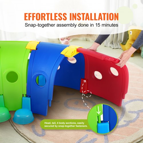 Caterpillar Tunnel for Kids Outdoor Indoor Climb and Crawl Through Play