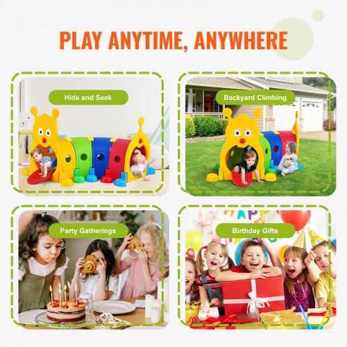 Caterpillar Tunnel for Kids Outdoor Indoor Climb and Crawl Through Play