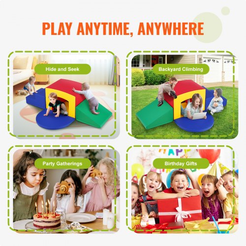Toddler Climbing Toys Indoor 5 Piece Climb Crawl and Tunnel Soft Play