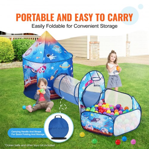3 in 1 Kids Play Tent with Tunnel for Boys Girls Babies and Toddlers