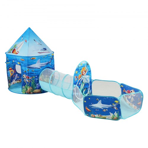 3 in 1 Kids Play Tent with Tunnel Basketball Hoop for Boys Girls Babies