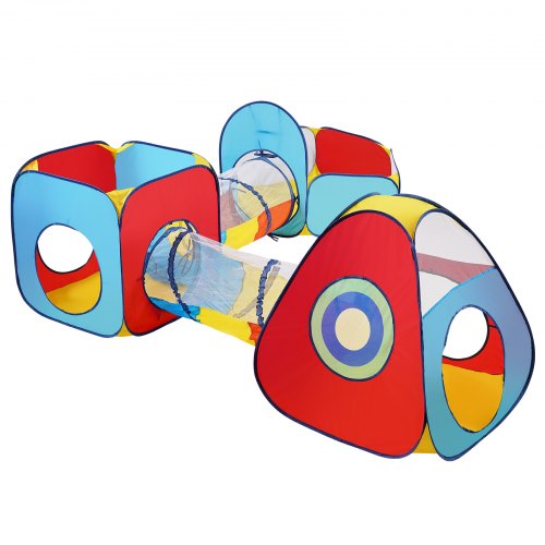 5 in 1 Kids Play Tent with Tunnel Basketball Hoop for Boys Girls Babies