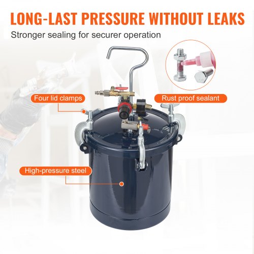 Spray Paint Pressure Pot Tank 10L2.5gal Air Paint Pressure Pot 15mm4mm