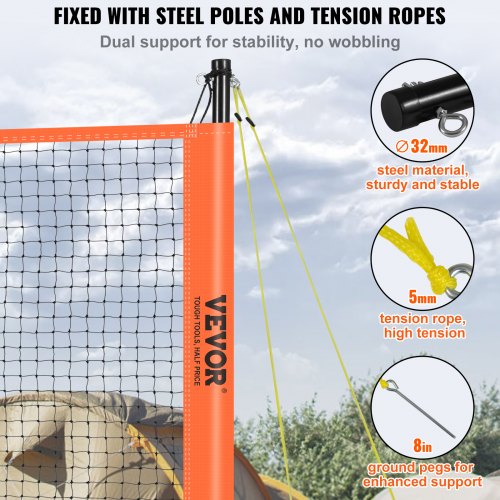 Volleyball and Badminton Set Outdoor Portable Badminton Net Adjustable