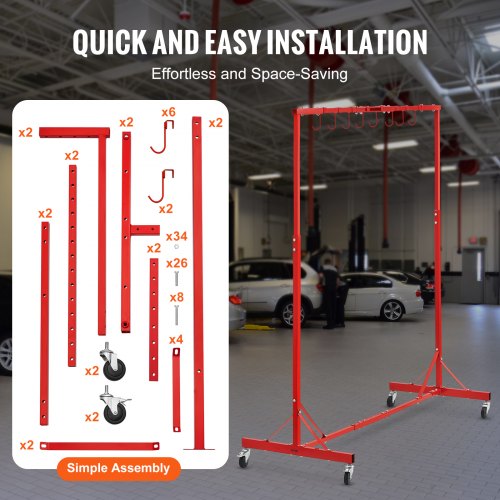 Painting Rack 1500 2000 mm Adjustable Height 66 lbs Capacity Automotive