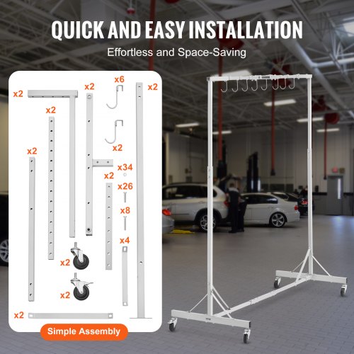 Painting Rack 5 ft7 ft Adjustable Height 66 lbs Capacity Automotive Paint