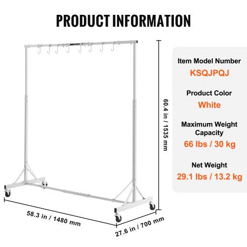 Painting Rack 5 ft7 ft Adjustable Height 66 lbs Capacity Automotive Paint