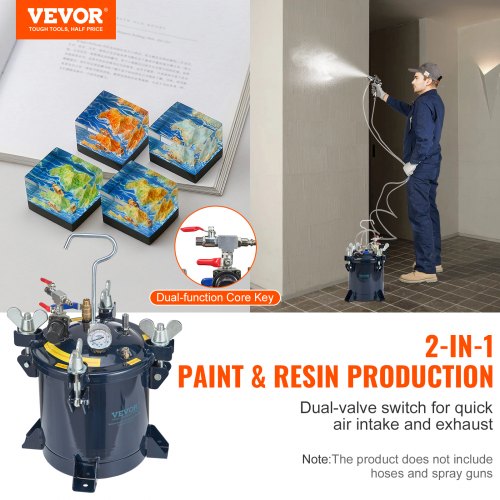 10L2.5gal Spray Paint Pressure Pot Tank 70PSI Max Air Paint Pressure Pot