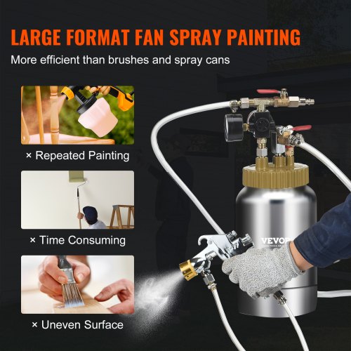 2L0.5gal Spray Paint Pressure Pot Tank Lightweight Air Paint Pressure Pot