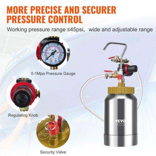 2L0.5gal Spray Paint Pressure Pot Tank Lightweight Air Paint Pressure Pot