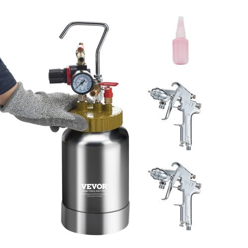 2L0.5gal Spray Paint Pressure Pot Tank Lightweight Air Paint Pressure Pot