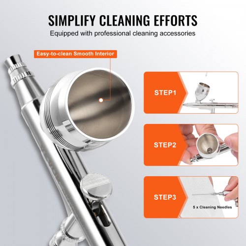 Airbrush Gun Dual Action Gravity Feed with 0.3 mm and 0.5 mm Nozzles