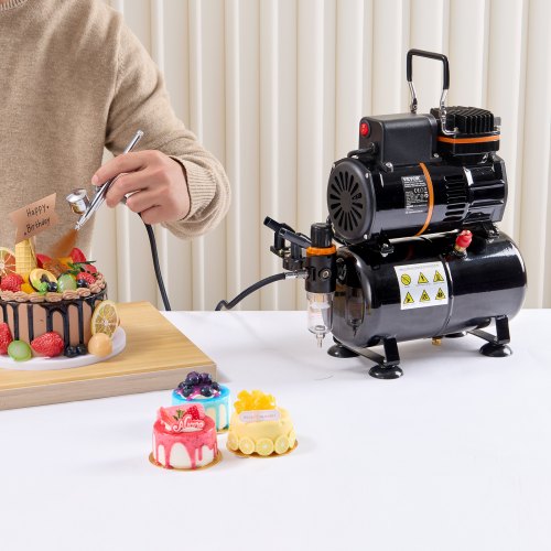 Airbrush Gun Dual Action Gravity Feed with 0.3 mm and 0.5 mm Nozzles