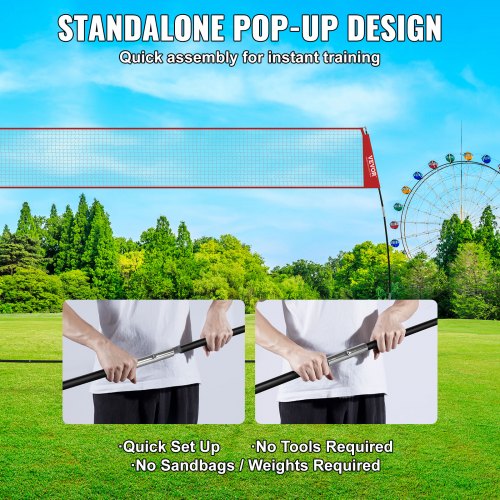 Freestanding Volleyball Training Net for Indoor or Outdoor Use Adjustable