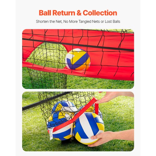 2in1 Volleyball Training Net System Freely HeightAdjustable Practice