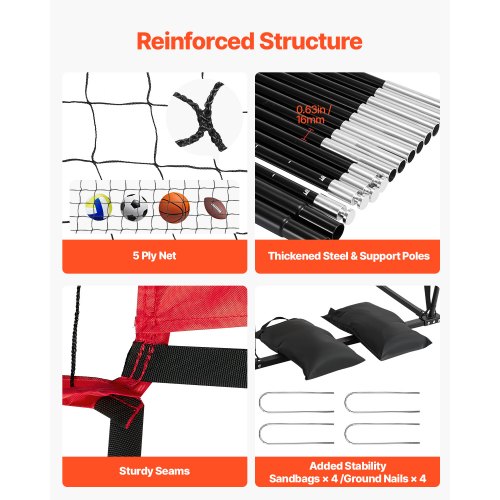 2in1 Volleyball Training Net System Freely HeightAdjustable Practice