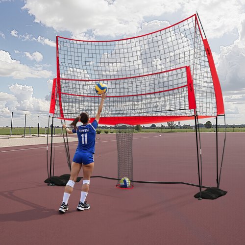 2in1 Volleyball Training Net System Freely HeightAdjustable Practice