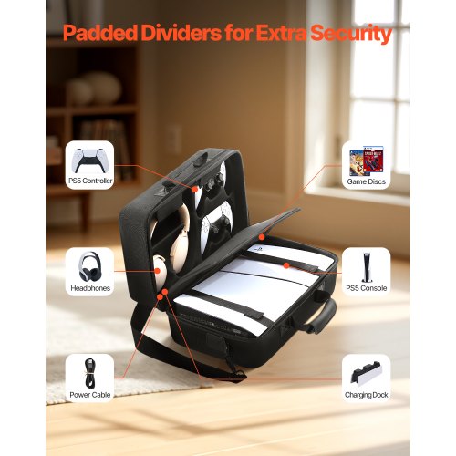 PS5 Carrying Case Travel Bag for Playstation 5 Slim Shockproof EVA Soft