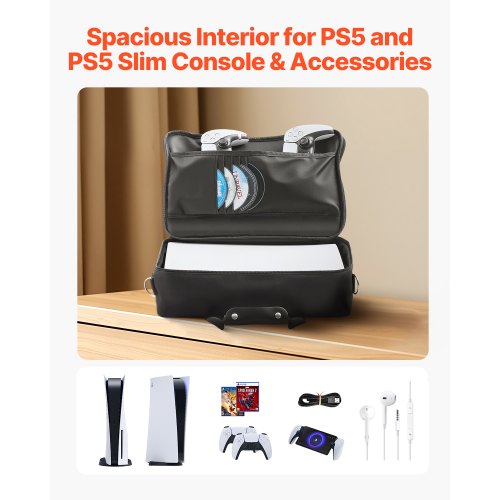 PS5 Carrying Case Travel Bag for Playstation 5 PS5 Slim Waterproof Nylon