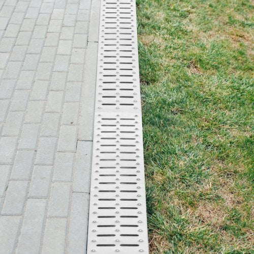 Trench Drain System Channel Drain with Metal Grate 59x51Inch HDPE