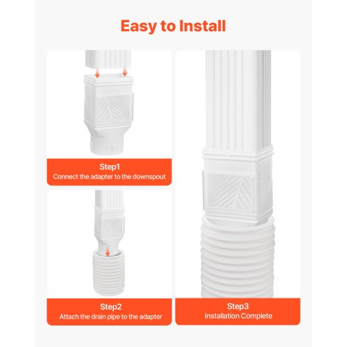 Gutter Downspouts Downspout Diverter Rainwater Collection System Fits for 2x3