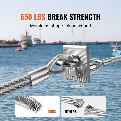 Wire Rope Kit 18 100 ft 304 Stainless Steel Cable with 59 Accessories