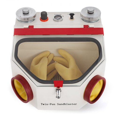 Twin Pen Sandblaster Double Pen Sand Blaster Machine for Dental Lab 2 Tanks